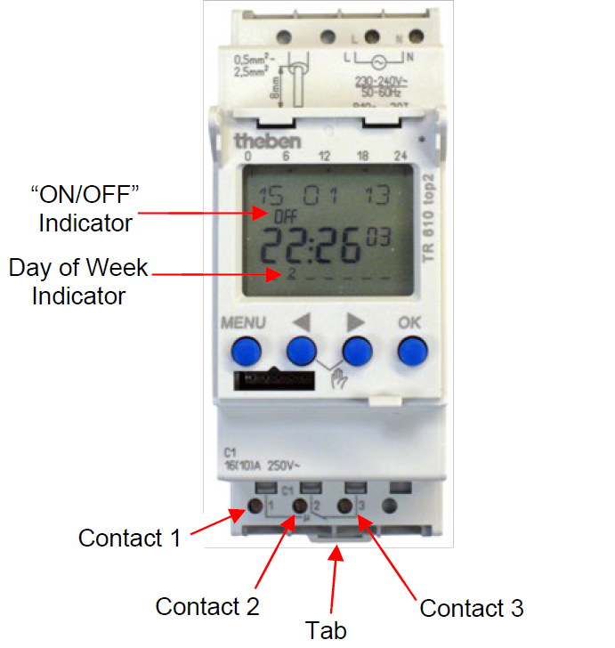 Time Clock with Terminals indicated